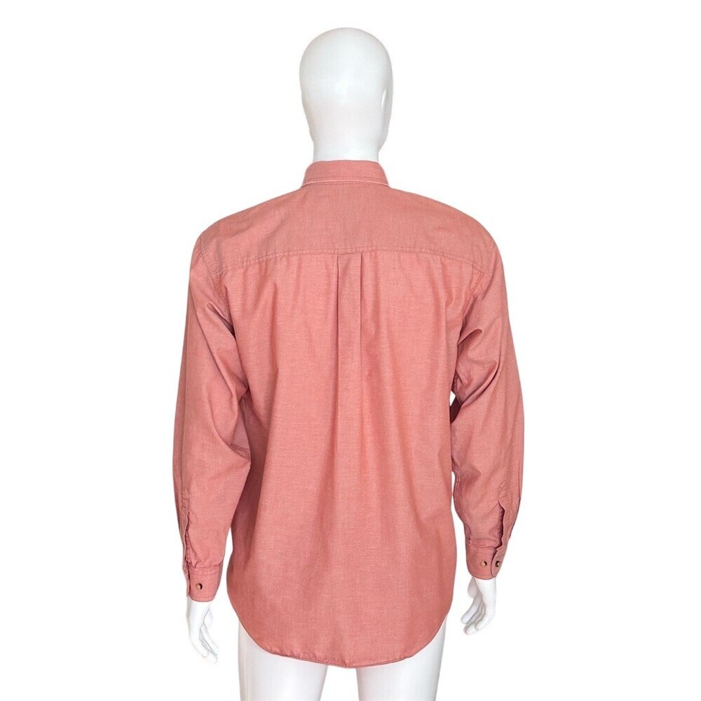 L.L.Bean Oxford Button-Down Shirt Men's Size M Red Long Sleeve Solid - Picture 7 of 8